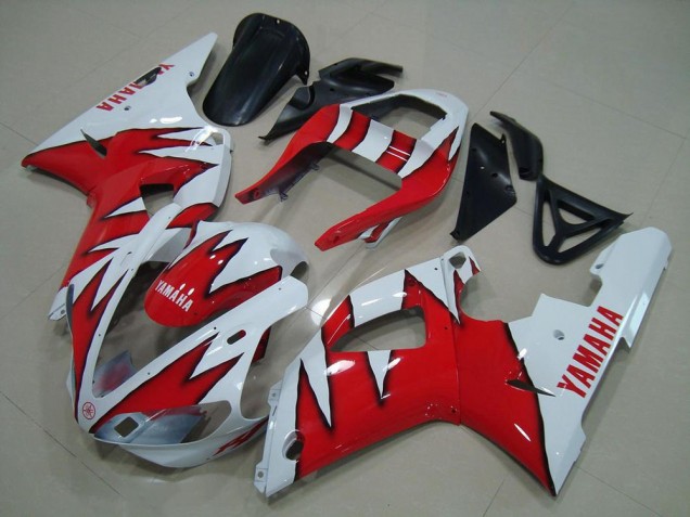 00-01 White Red Flame YZF R1 Motorcycle Fairings 00-01 White Red Flame YZF R1 Motorcycle Fairings