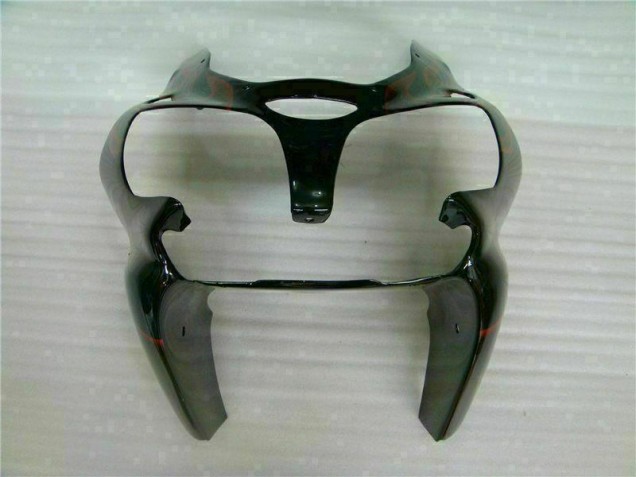 00-02 Black Red Flame ZX6R Motorcycle Fairings
