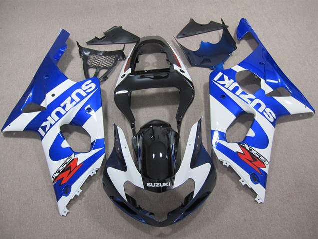 00-02 Blue White Decal GSXR 1000 Motorcycle Fairings 00-02 Blue White Decal GSXR 1000 Motorcycle Fairings