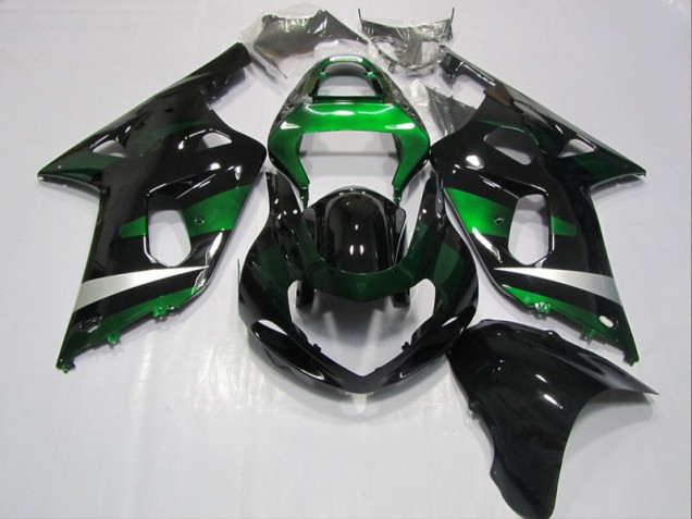01-03 Black Green GSXR 600 Motorcycle Fairing 01-03 Black Green GSXR 600 Motorcycle Fairing