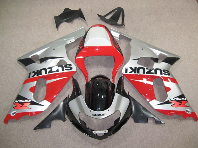 01-03 Red Silver GSXR 600 Motorcycle Fairings 01-03 Red Silver GSXR 600 Motorcycle Fairings