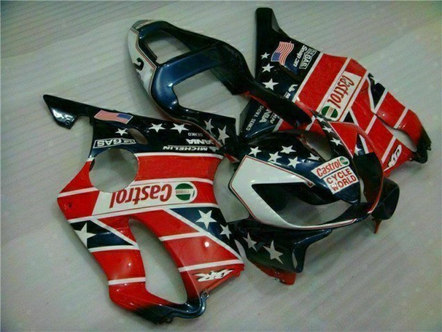 01-03 Red White Blue Castrol Cycle World CBR600 F4i Motorcycle Fairings