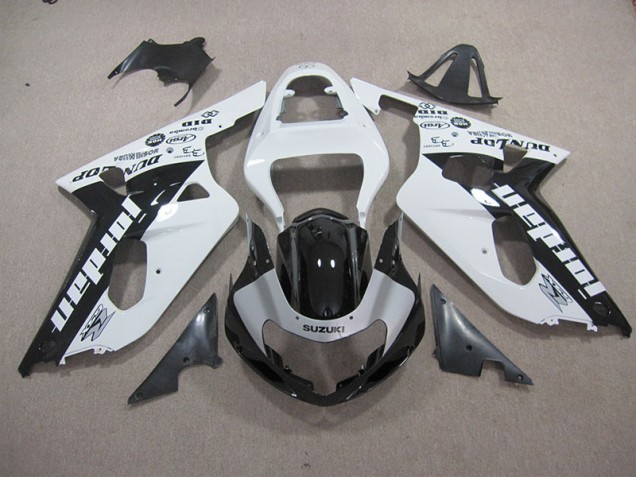 01-03 White Black GSXR 600 Motorcycle Fairings 01-03 White Black GSXR 600 Motorcycle Fairings