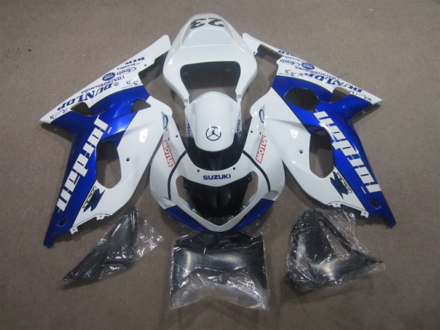 01-03 White Blue Motul GSXR 600 Motorcycle Fairing 01-03 White Blue Motul GSXR 600 Motorcycle Fairing