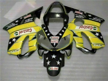 01-03 Yellow Black Castrol Cycle World CBR600 F4i Motorcycle Fairings