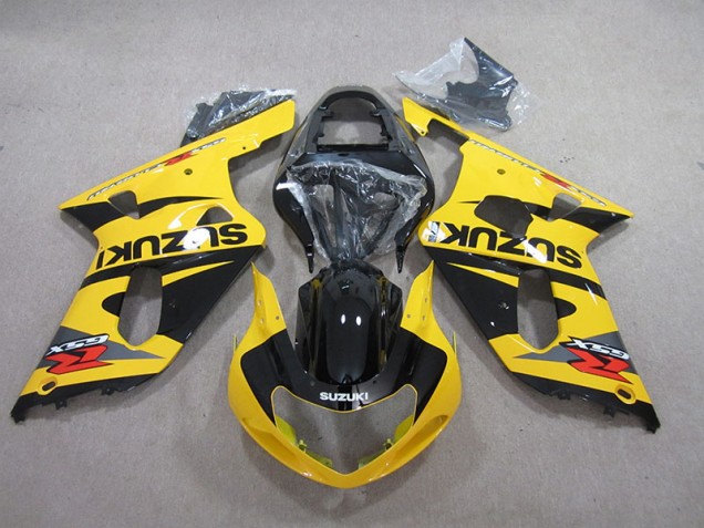 01-03 Yellow Black GSXR 600 Motorcycle Fairings 01-03 Yellow Black GSXR 600 Motorcycle Fairings