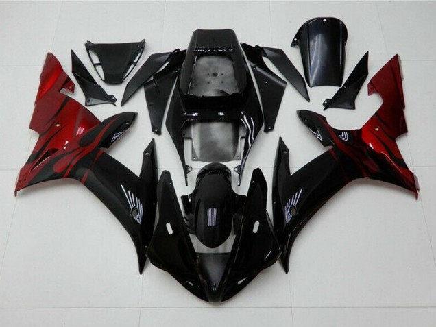 02-03 Black Red YZF R1 Motorcycle Fairings 02-03 Black Red YZF R1 Motorcycle Fairings