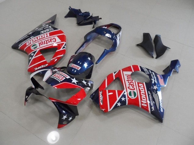 02-03 Blue Red Cycle World Castrol CBR900RR 954 Motorcycle Fairings 02-03 Blue Red Cycle World Castrol CBR900RR 954 Motorcycle Fairings