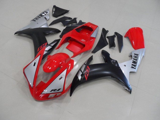02-03 Red Matte Silver YZF R1 Motorcycle Fairings 02-03 Red Matte Silver YZF R1 Motorcycle Fairings