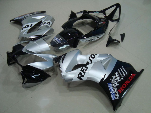 02-13 Silver Repsol VFR800 Motorcycle Fairings