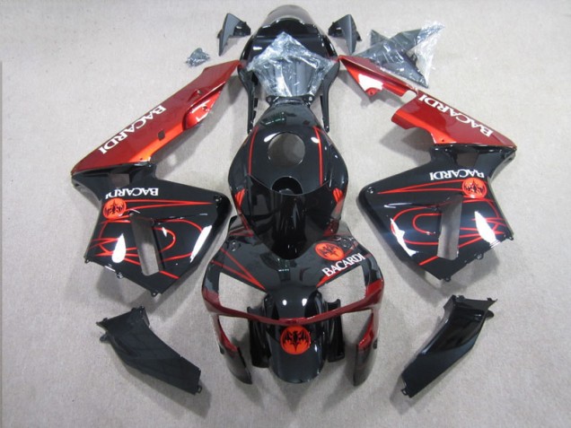 03-04 Black Red RACARDI CBR600RR Motorcycle Fairings 03-04 Black Red RACARDI CBR600RR Motorcycle Fairings