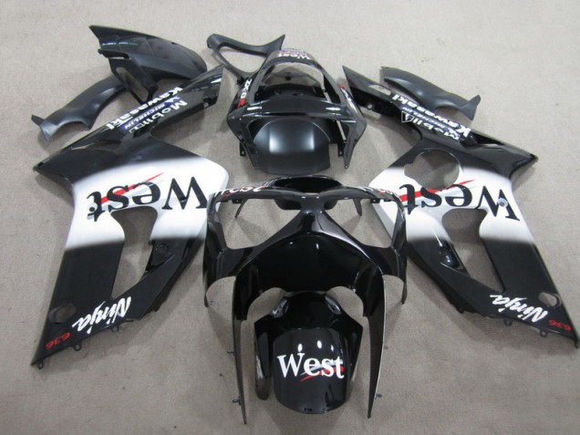 03-04 Black West Ninja 636 ZX6R Motorcycle Fairings 03-04 Black West Ninja 636 ZX6R Motorcycle Fairings