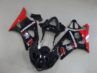 03-04 Black and Red GSXR 1000 Motorcycle Fairings