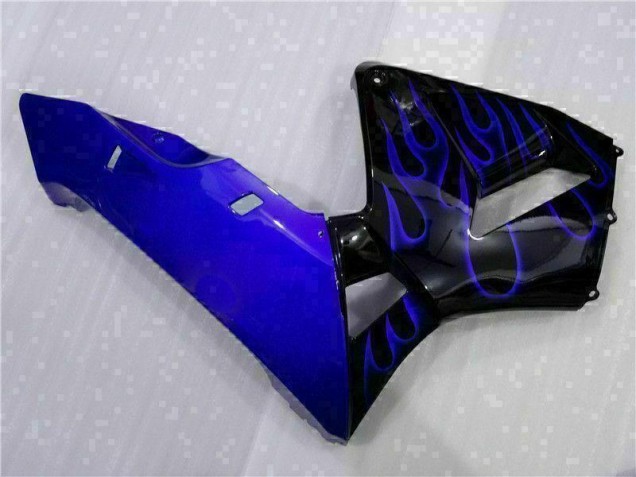 03-04 Black with Blue Flame CBR600RR Motorcycle Fairings 03-04 Black with Blue Flame CBR600RR Motorcycle Fairings