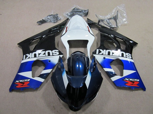 03-04 Blue White Decal GSXR 1000 Motorcycle Fairing