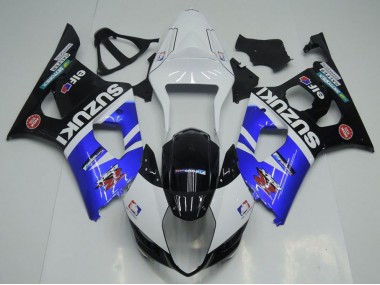 03-04 Blue White and Black GSXR 1000 Motorcycle Fairings