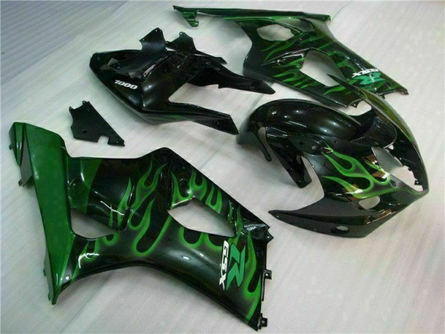 03-04 Green Black GSXR 1000 Motorcycle Fairings