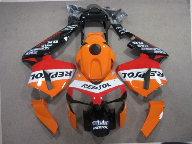 03-04 Orange Black Repsol CBR600RR Motorcycle Fairings 03-04 Orange Black Repsol CBR600RR Motorcycle Fairings