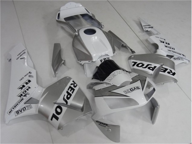 03-04 Silver White Black Repsol CBR600RR Motorcycle Fairing