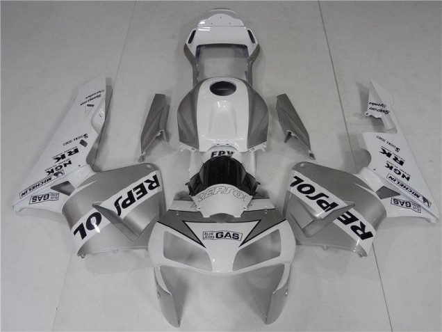 03-04 Silver White Black Repsol CBR600RR Motorcycle Fairing