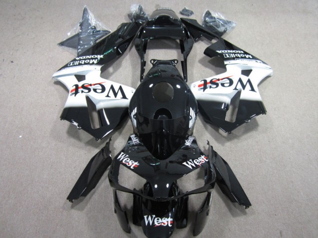 03-04 West White Black CBR600RR Motorcycle Fairings