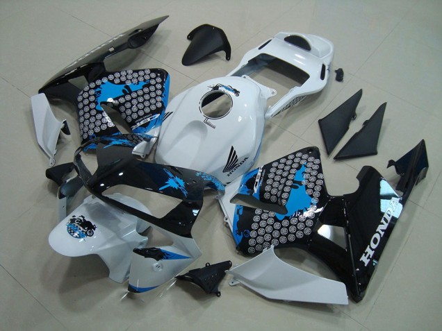 03-04 White Black Blue CBR600RR Motorcycle Fairings 03-04 White Black Blue CBR600RR Motorcycle Fairings