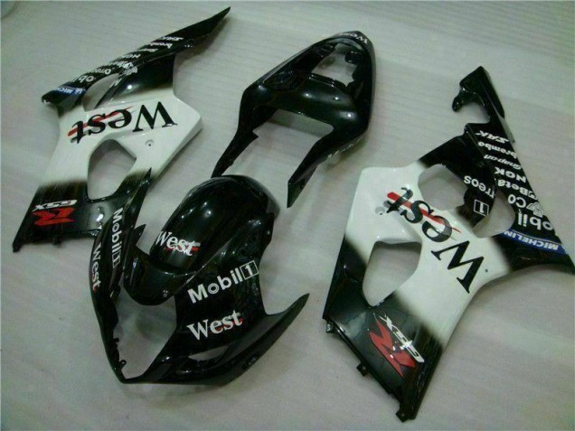 03-04 White Black GSXR 1000 Full Motorcycle Fairing Kits