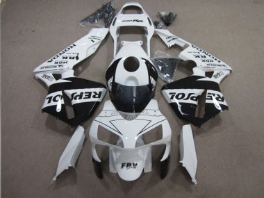 03-04 White Black Repsol CBR600RR Motorcycle Fairings