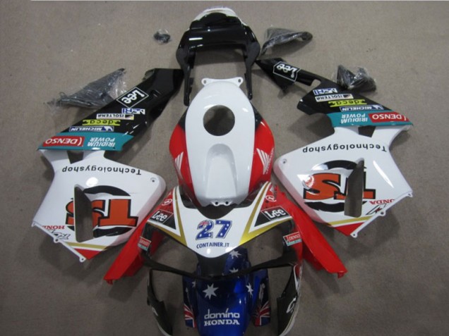 03-04 White Red Blue 27 CBR600RR Motorcycle Fairings 03-04 White Red Blue 27 CBR600RR Motorcycle Fairings