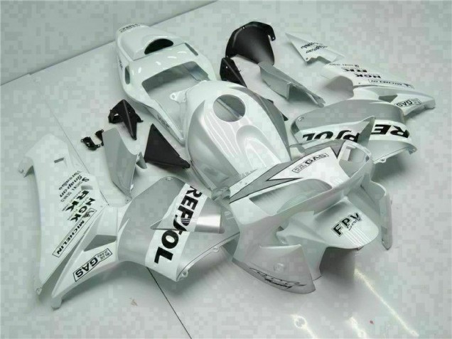 03-04 White Silver Repsol CBR600RR Motorcycle Fairings 03-04 White Silver Repsol CBR600RR Motorcycle Fairings