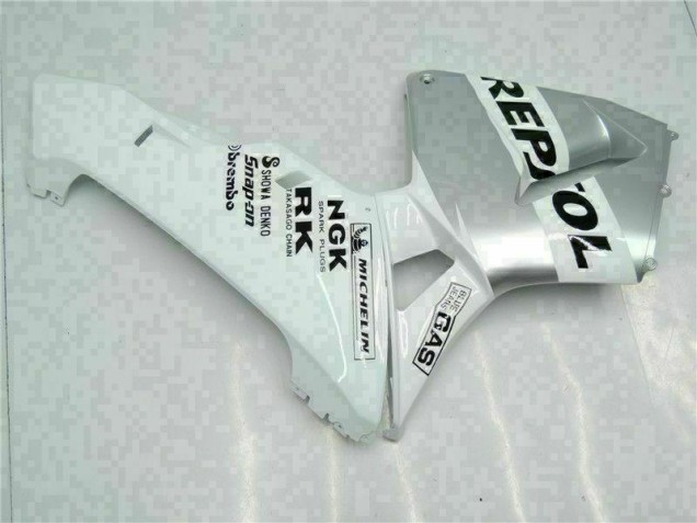 03-04 White Silver Repsol CBR600RR Motorcycle Fairings 03-04 White Silver Repsol CBR600RR Motorcycle Fairings