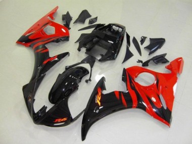 03-05 Black Red Flame YZF R6 Motorcycle Fairing