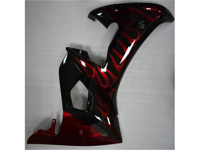 03-05 Black Red Flame YZF R6 Motorcycle Fairings 03-05 Black Red Flame YZF R6 Motorcycle Fairings