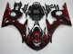 03-05 Black Red Flame YZF R6 Motorcycle Fairings 03-05 Black Red Flame YZF R6 Motorcycle Fairings