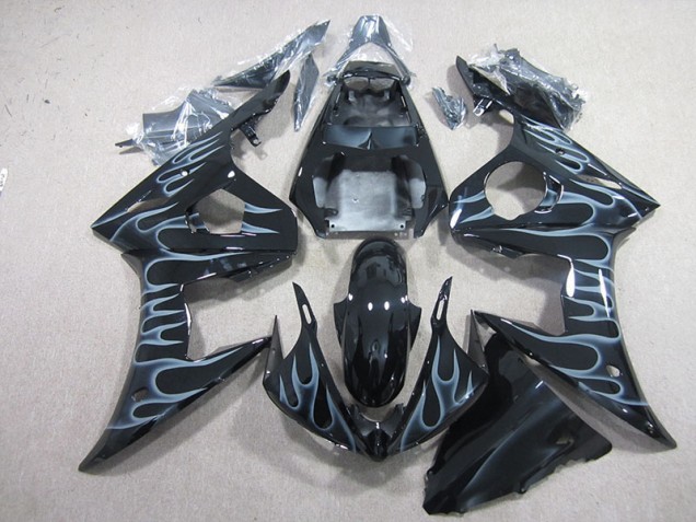 03-05 Black with Flame YZF R6 Motorcycle Fairings 03-05 Black with Flame YZF R6 Motorcycle Fairings