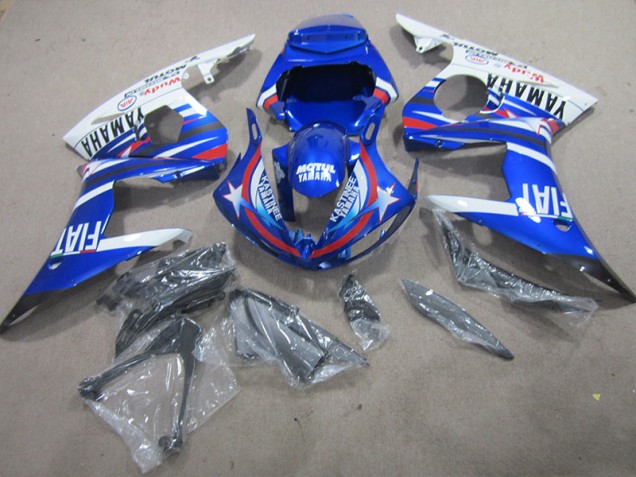 03-05 Blue White Motul Fiat YZF R6 Motorcycle Fairing 03-05 Blue White Motul Fiat YZF R6 Motorcycle Fairing