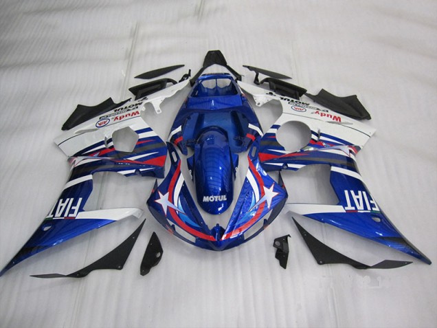 03-05 Blue White Motul Fiat YZF R6 Motorcycle Fairings 03-05 Blue White Motul Fiat YZF R6 Motorcycle Fairings