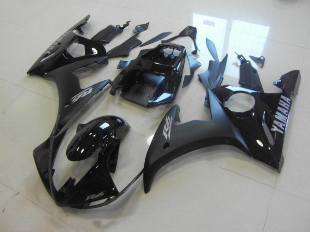 03-05 Matte Black Glossy Black YZF R6 Motorcycle Fairings 03-05 Matte Black Glossy Black YZF R6 Motorcycle Fairings