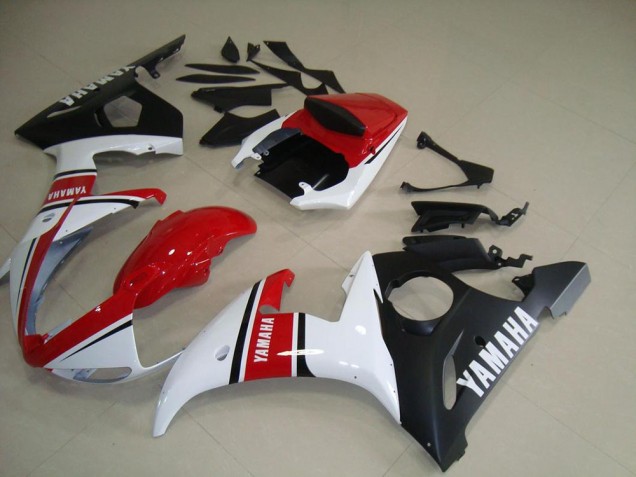 03-05 Red White Matte Black YZF R6 Motorcycle Fairings 03-05 Red White Matte Black YZF R6 Motorcycle Fairings