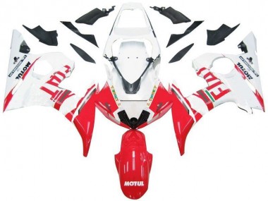 03-05 White Red Fiat YZF R6 Motorcycle Fairings