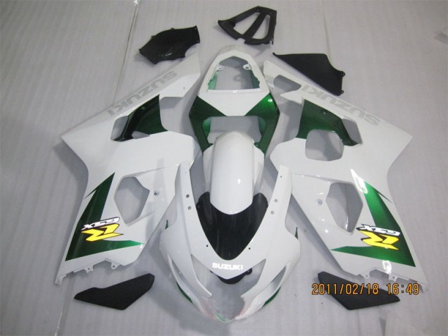 04-05 White Green GSXR 600 Motorcycle Fairings 04-05 White Green GSXR 600 Motorcycle Fairings