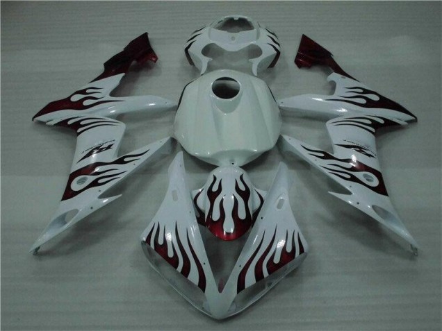 04-06 White Red Flame YZF R1 Motorcycle Fairings 04-06 White Red Flame YZF R1 Motorcycle Fairings