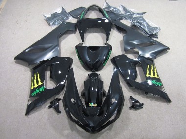 05-06 Black Green Ninja ZX6R Motorcycle Fairings