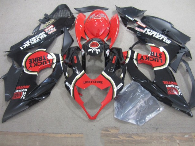05-06 Black Lucky Strike Red Motul GSXR 1000 Motorcycle Fairings 05-06 Black Lucky Strike Red Motul GSXR 1000 Motorcycle Fairings
