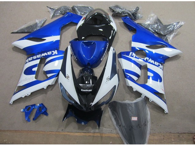 05-06 Blue White ZX6R Motorcycle Fairings