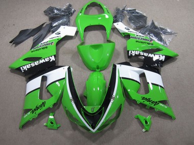 05-06 Green White Black Ninja 636 ZX6R Motorcycle Fairings