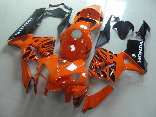 05-06 Orange Black Flame CBR600RR Motorcycle Fairings 05-06 Orange Black Flame CBR600RR Motorcycle Fairings