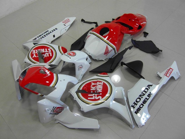 05-06 Pearl White Lucky Strike CBR600RR Motorcycle Fairings 05-06 Pearl White Lucky Strike CBR600RR Motorcycle Fairings