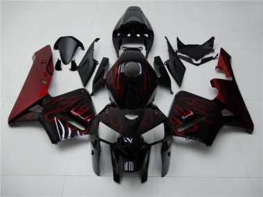 05-06 Red Flame Black CBR600RR Motorcycle Fairings