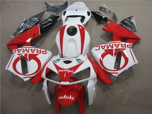 05-06 Red White PRAMAC CBR600RR Motorcycle Fairings 05-06 Red White PRAMAC CBR600RR Motorcycle Fairings